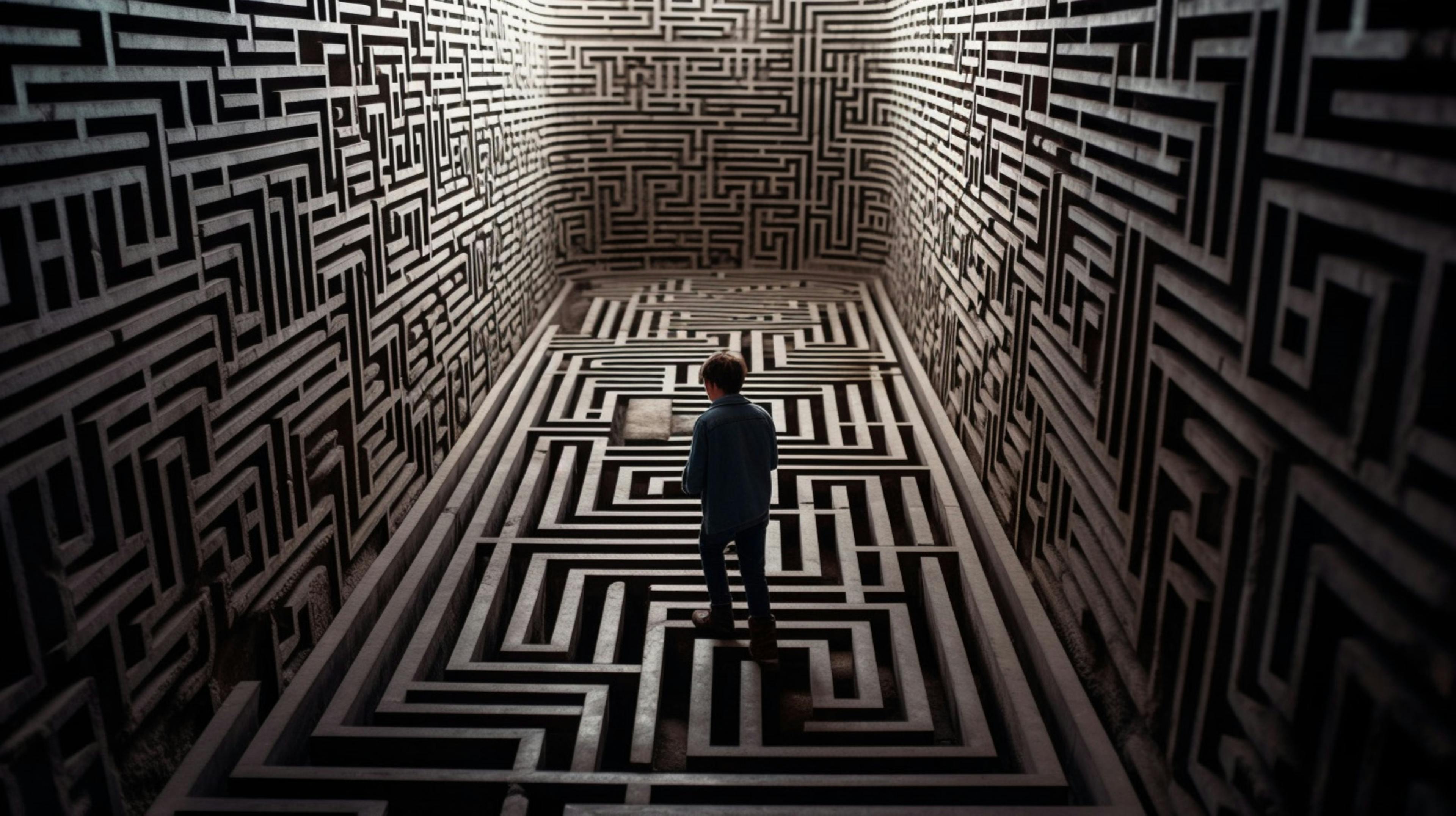 person in a maze